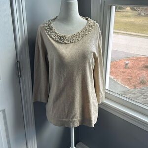 Karl Lagerfeld beaded neck sweater size M